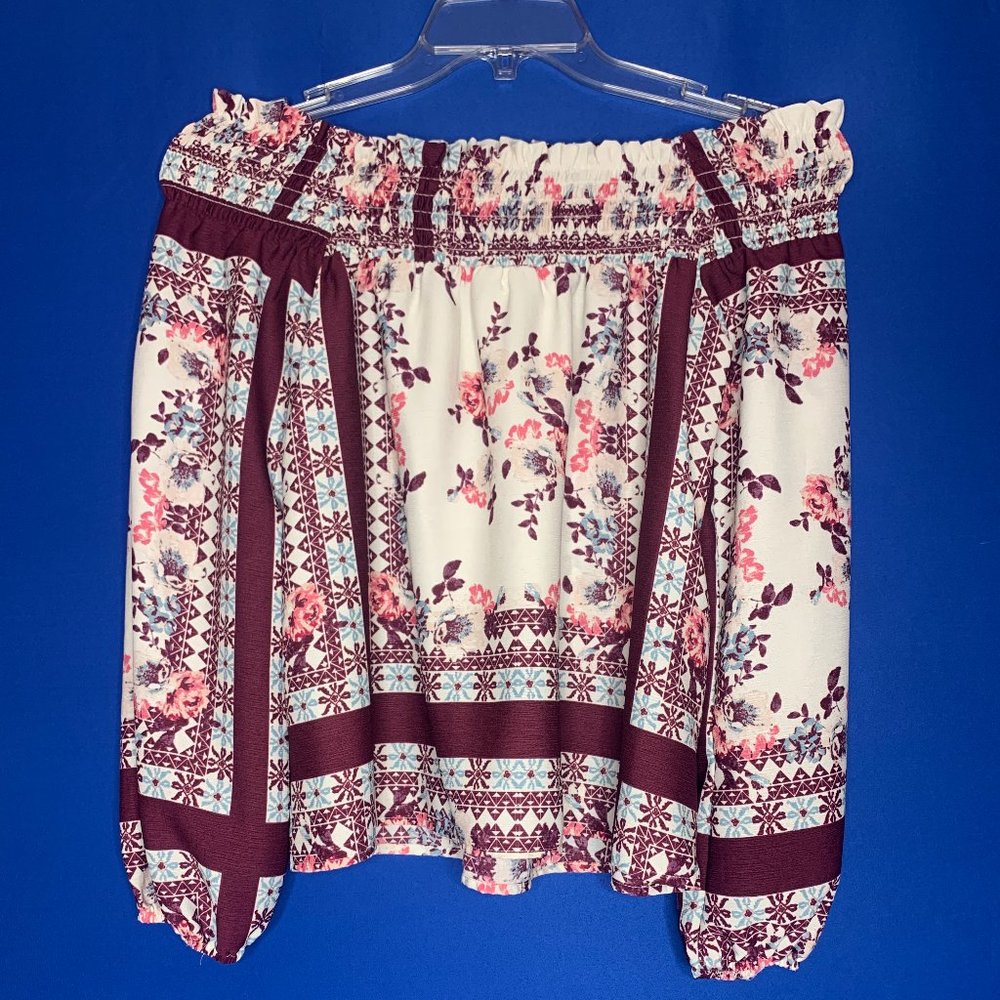 Off shoulder floral blouse
